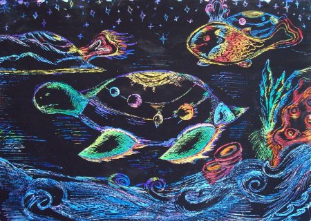 Граттаж техника граттаж