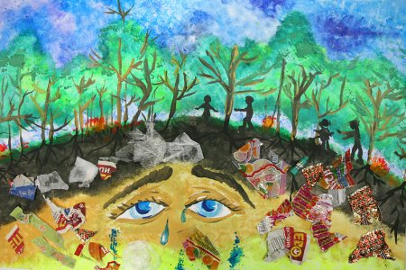 Рисунок зеленая Планета