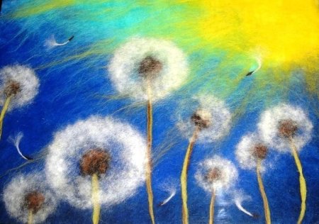 Картина шерстью одуванчик