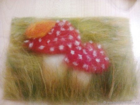 Картина из шерсти осень для детей