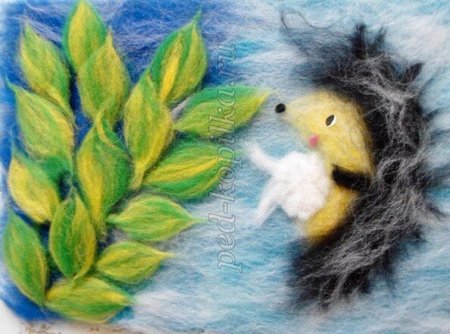 Легкая творческая работа из шерсти