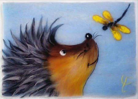Живопись шерстью Ежик