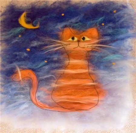 Панно из кошачьей шерсти