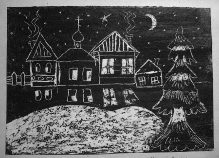 Граттаж город