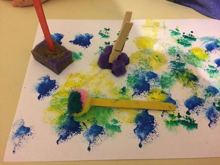 Рисование поролоном для детей