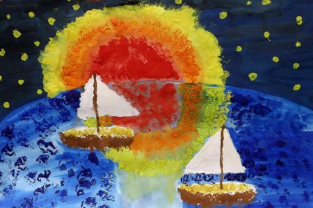 Рисование тычок методом сухой кисти