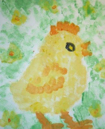 Нетрадиционное рисование оттиск смятой бумагой