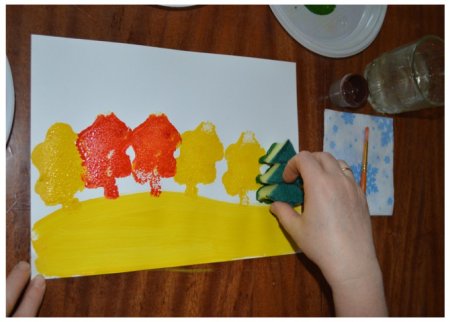 Техника рисования губкой