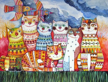 Художник Оксана Заика кошки