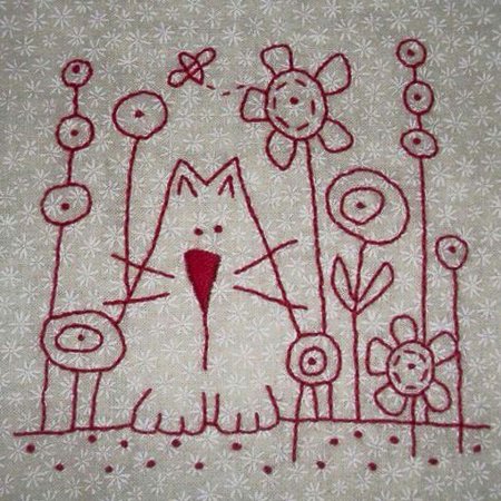 Примитивная вышивка стежками