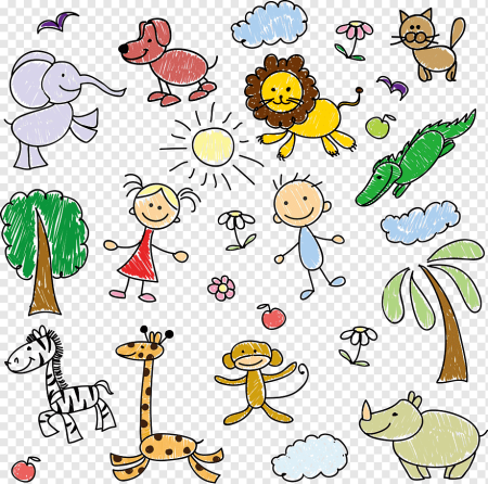 Детские каракули на прозрачном фоне