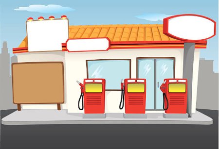 Автозаправка мультяшная