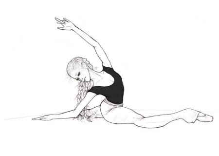 Девочка на шпагате мультяшная