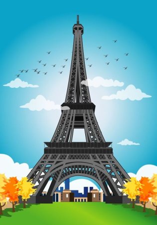 Как нарисовать эльфивую башню в Париже