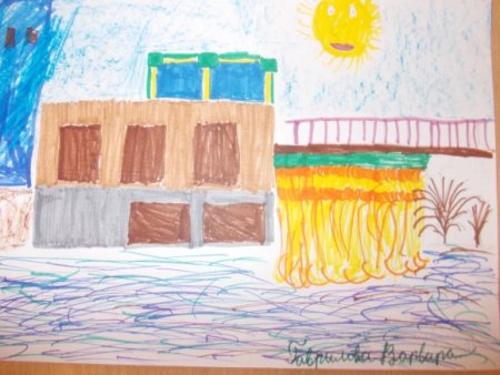 Рисунок детский ГЭС Братска