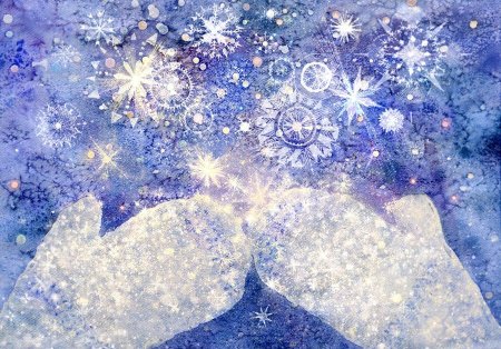 Снежинки падают