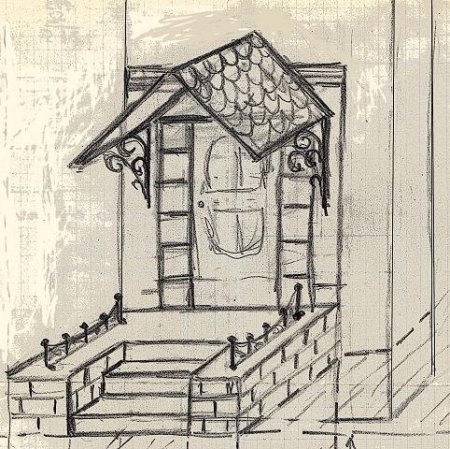 Нарисовать крыльцо