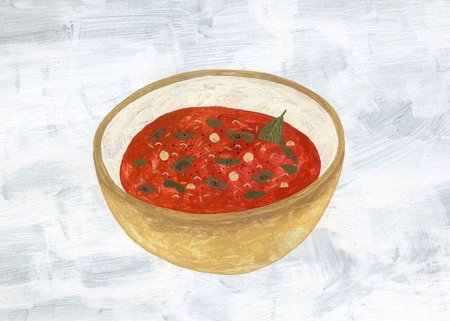 Нарисовать борщ в тарелке