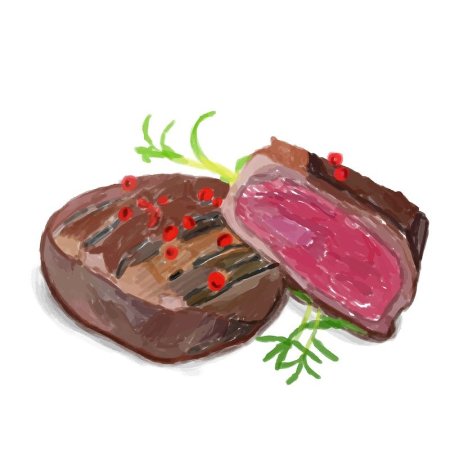 Нарисованный стейк из мяса