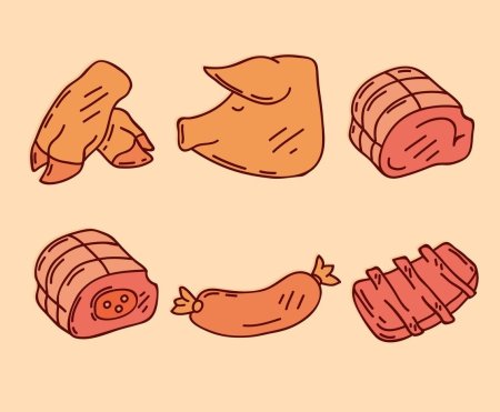 Рулька свиная вектор