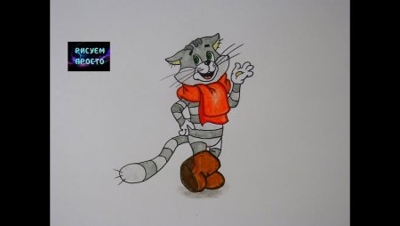 Кот Матроскин рисунок карандашом