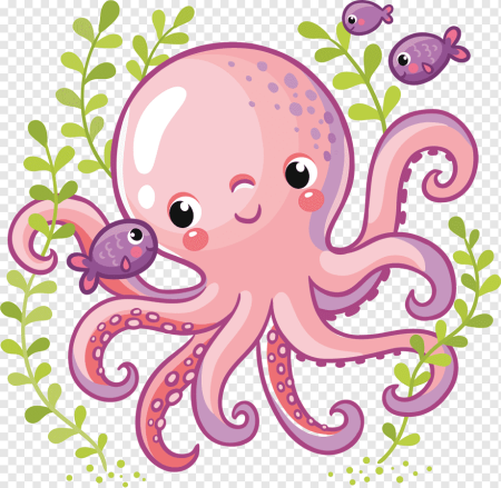 Милый Осьминожка рисунок