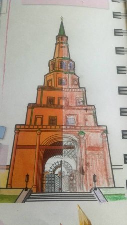 Башня Сююмбике Казань нарисовать