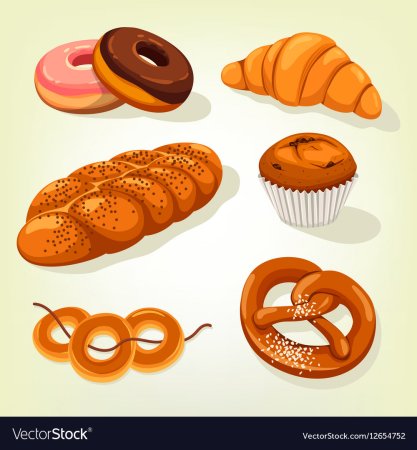 Рисование кренделя и булочки