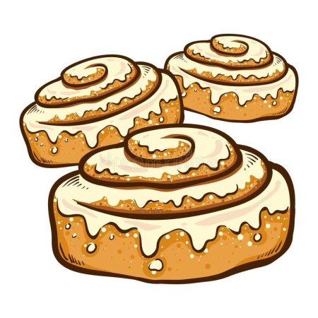Нарисовать булочку с корицей
