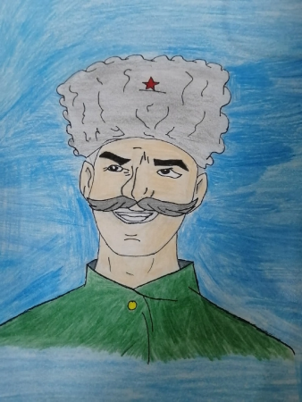 Портрет Чапаева детский рисунок