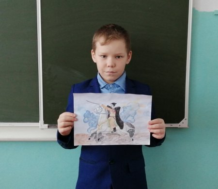 Детский рисунок Чапаева