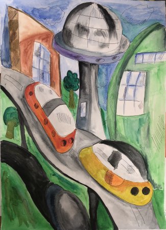 Город в 2030 году рисунок