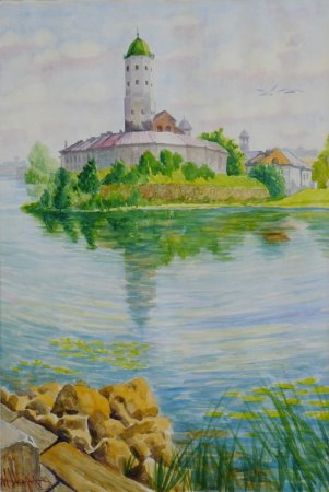 Выборг замок акварель