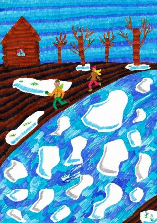 Рисование ледоход Колдина