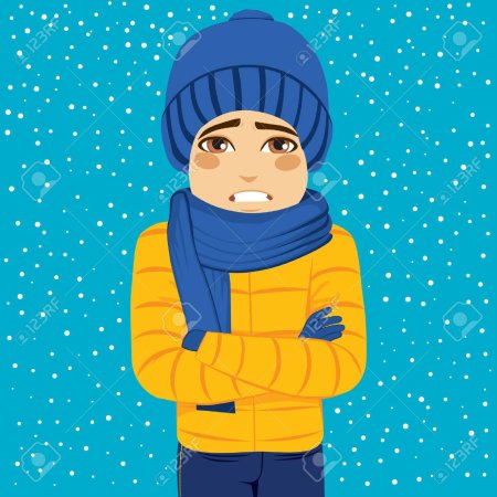Замерзший человек вектор