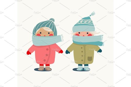 Весёлые человечки в зимней одежде