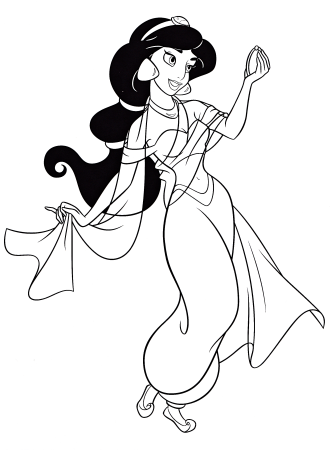 Рисунки лиц карандашом Дисней Жасмин