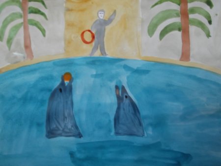 Дельфинарий рисунки детей