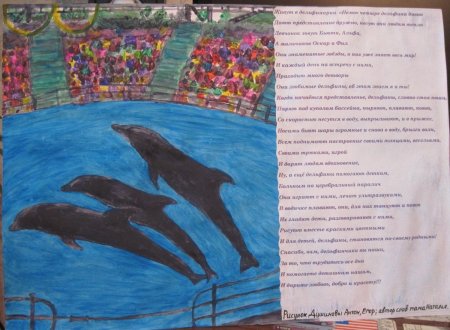 Детские рисунки дельфинария