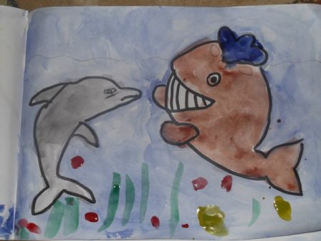 Детские рисунки дельфинария