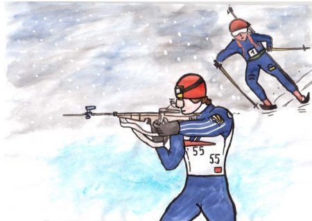 Зимние виды спорта эмблемы биатлон