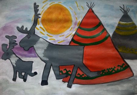 Народы Ханты и манси нарисовать