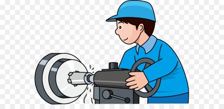 Токарь на белом фоне