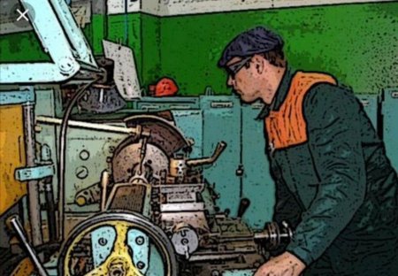 Рисунок токаря за станком