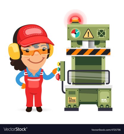 Рабочие на станках мультяшные