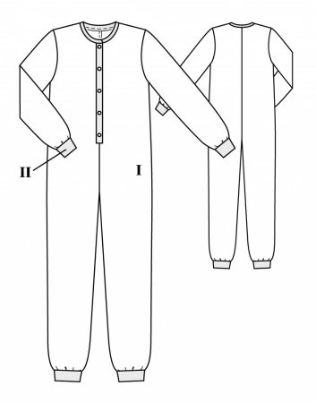 Выкройка флисовой поддевы комбеза 110