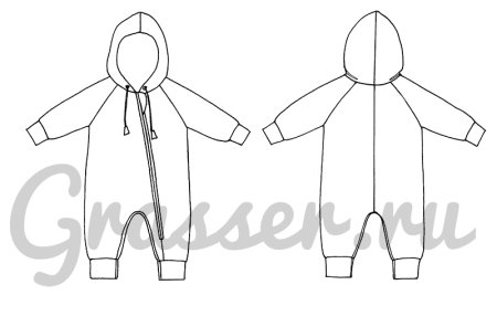 Лекало зимнего комбинезона для новорожденного