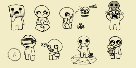 The Binding of Isaac чёрно белый