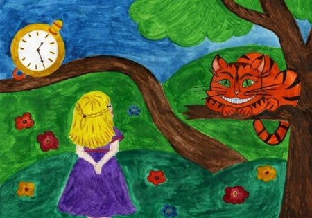 Иллюстрация к сказке Алиса в стране чудес рисунки