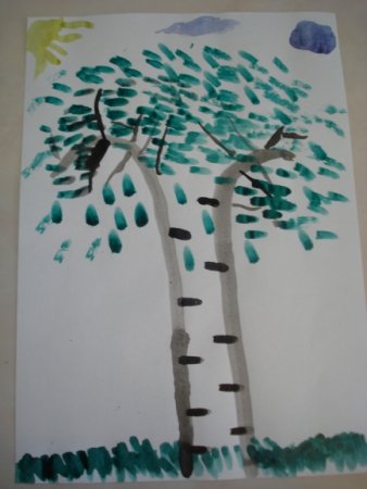 Рисование Березка в средней группе
